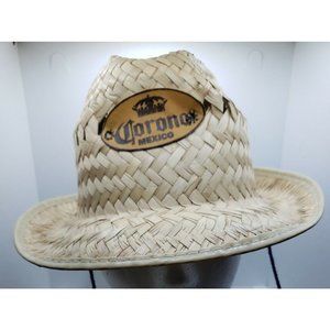 Corona Mexico Straw Tan Hat Size Medium Beachwear Beer Alcohol Cowboy Cowgirl